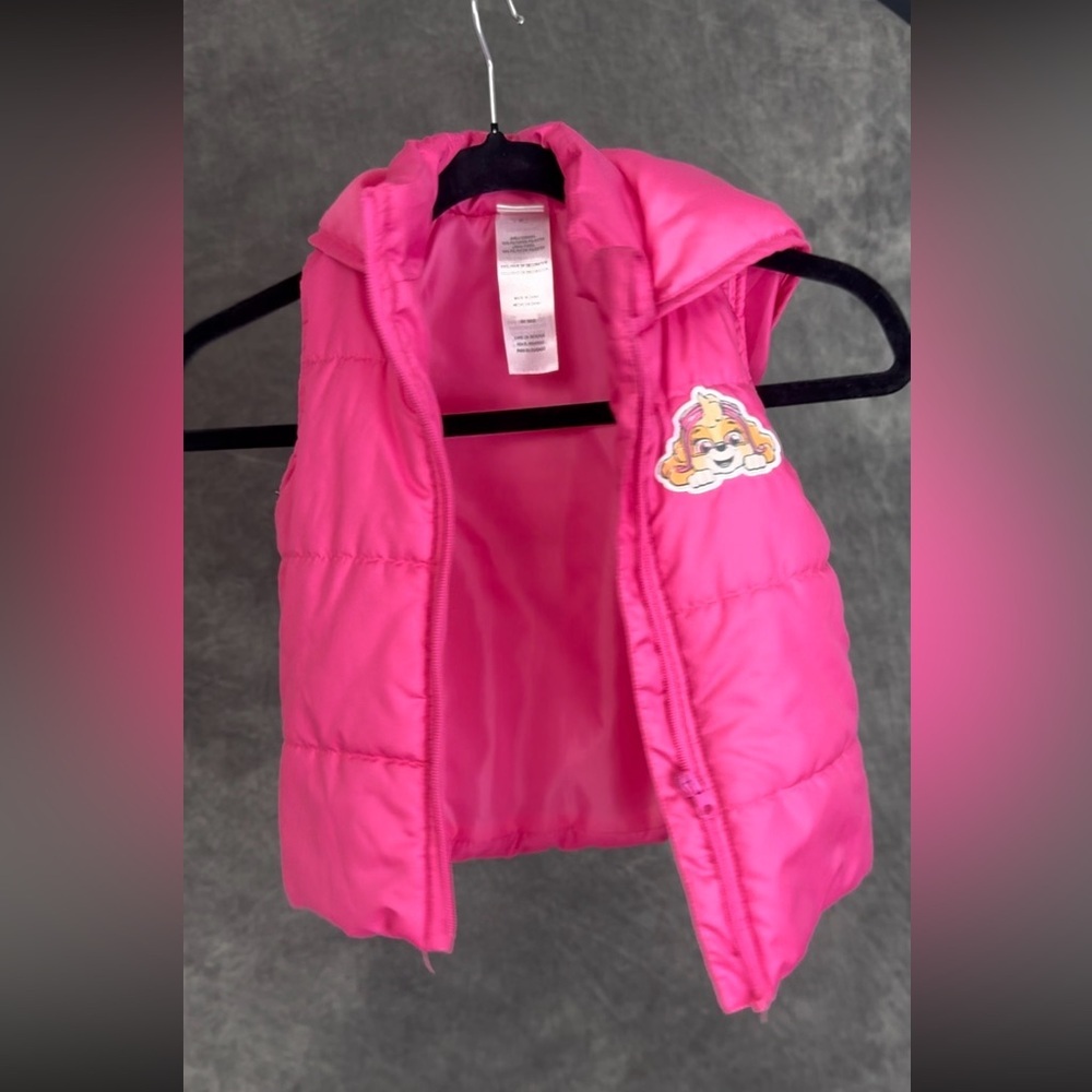 Paw Patrol Pink Puffer Vest w/ Hood | Girls 3T | Skye | Quilted Winter